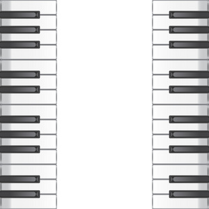 音乐背景与钢琴键。矢量插画