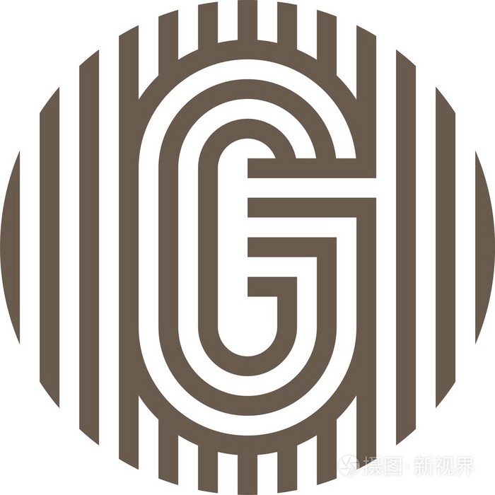 标志字母线g字母矢量设计