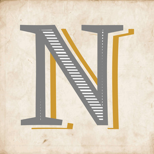 字母 n 标志图标设计