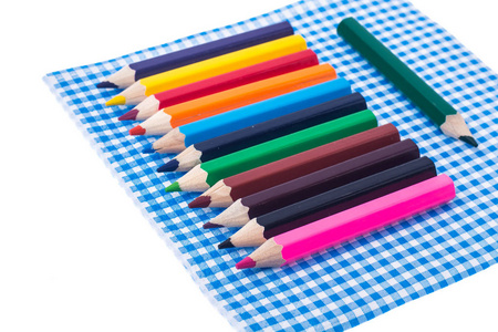 创造力在纸餐巾上的彩色铅笔图片