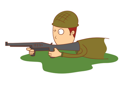 射击的狙击手插画
