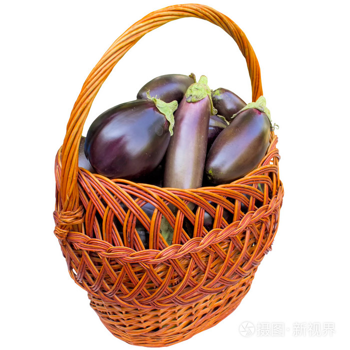 用新鲜茄子篮子