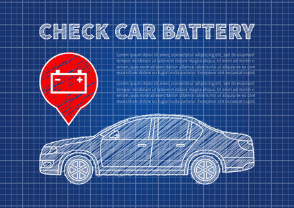 检查汽车电池矢量图