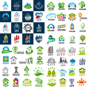 矢量标志家园和城市的大集图片
