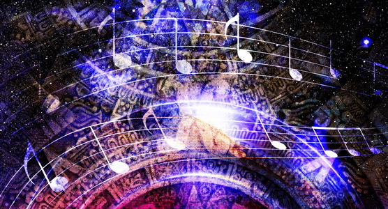 古代玛雅历法和音乐笔记宇宙空间与星星