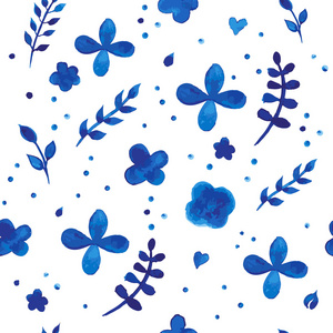 蓝色的向量花卉图案