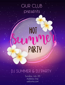 音乐炎热的夏季派对的海报模板图片