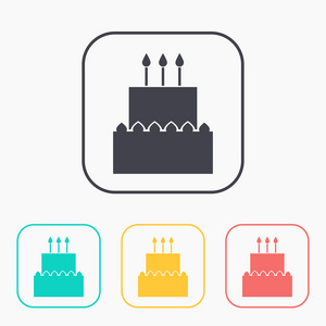 矢量生日蛋糕图标。Eps10