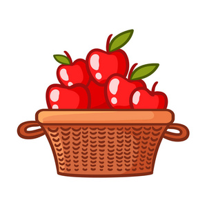 装着百合花的篮子装着熟透了的苹果的篮子照片