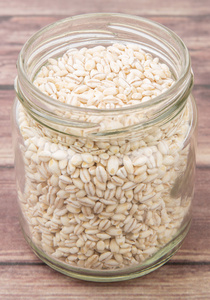 在梅森罐子白黍子照片