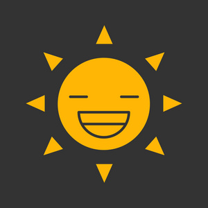 笑着太阳微笑标志符号颜色图标