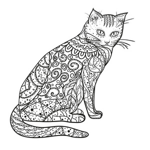 猫。设计 Zentangle
