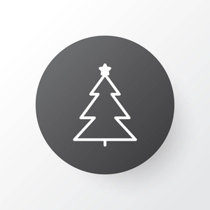 圣诞树图标符号。孤立的优质装饰树元素的时尚风格