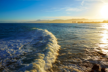 库列拉海滩洛杉矶欧海滩日落在 Valencia