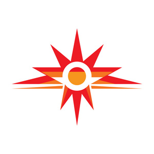 星火背景太阳矢量徽标概念插图. 星火标志. 明星标志. v.照片