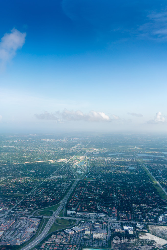 城市景观的天空鸟瞰图