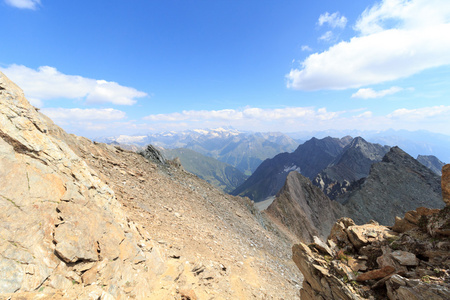 奥地利陶恩山 阿尔卑斯山冰川与大格洛克纳山的全景视图