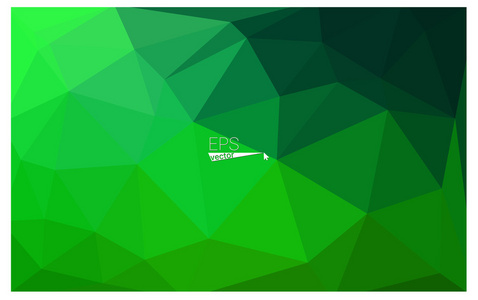 黑暗 绿色 几何 皱巴巴 三角 低模折纸样式梯度图图形背景。矢量多边形设计为您的业务的