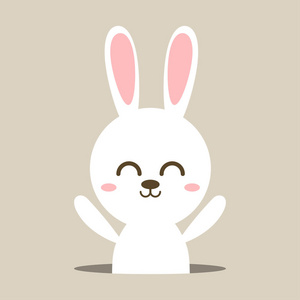 可爱的兔子 复活节兔子 可爱的动物卡通矢量图