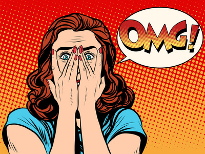 惊讶惊讶的 omg 震惊的女人照片