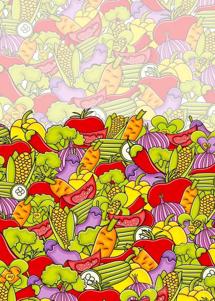 蔬菜卡通涂鸦背景设计