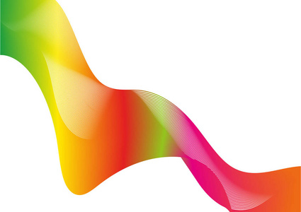 抽象矢量伟大彩虹波浪七彩渐变线。矢量图形设计