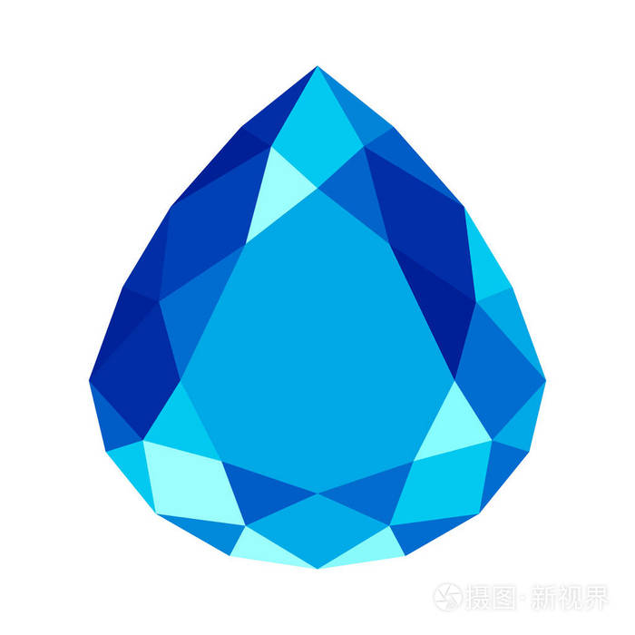 平的泪滴宝石