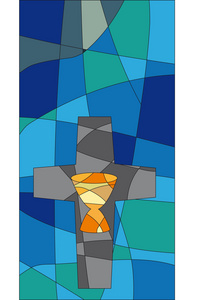 十字架和马赛克风格的圣杯