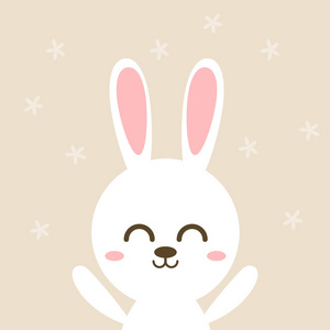 复活节动物卡通可爱的兔子, 复活节兔子, 可爱的动物卡通矢量图照片