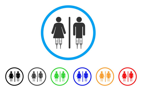 医院卫生间残疾人的卫生间人圆形图标照片