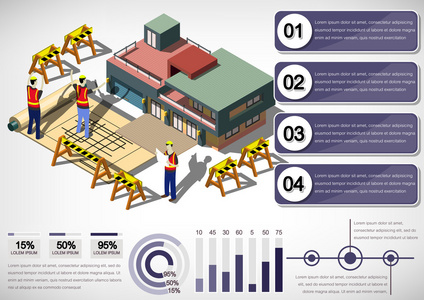 信息图形的房子结构概念的插图