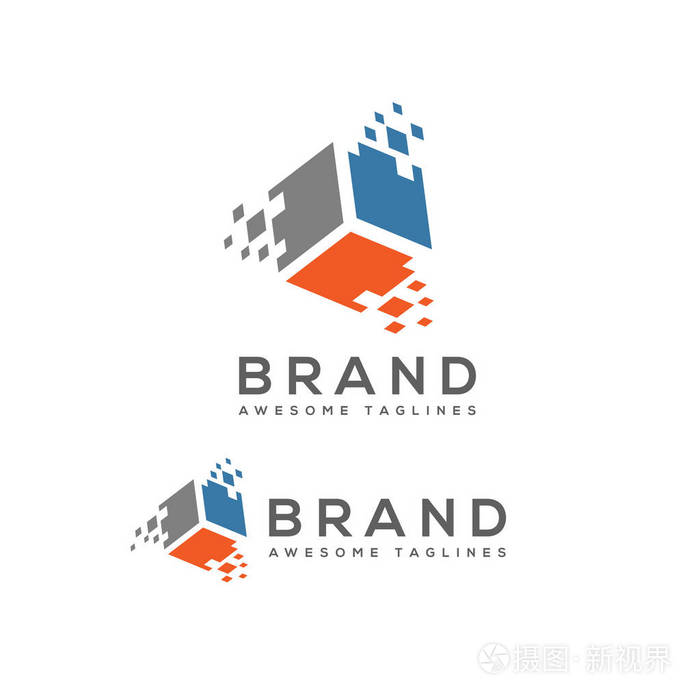 像素的正方形或框徽标