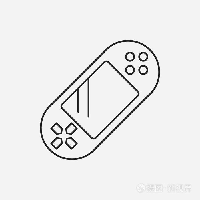 掌上游戏机线图标插画-正版商用图片0drqqk-摄图新视界
