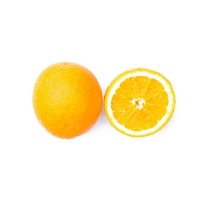 在白色背景上的橙色水果