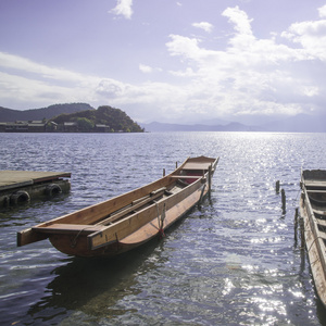 在中国泸沽湖木湖