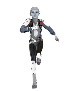 3d cg 渲染的一个女性机器人