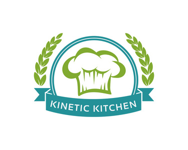 简洁平整的餐厅logo矢量.. 厨房标识徽章