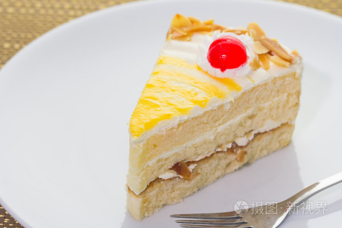 美味的蛋糕切片