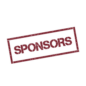 赞助商矩形加盖纹理红色印章与文本上白色背景矢量孤立照片