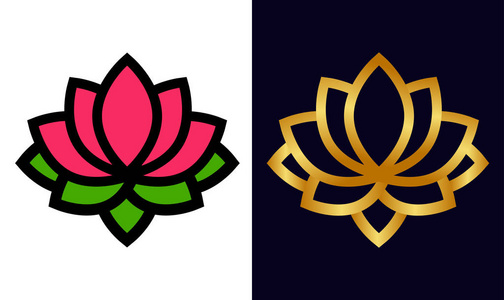 彩色图形集合毛茛包, 医药, 结婚请柬, 贺卡, 化妆品金莲花金莲花符号