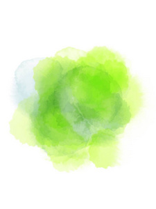 摘要绿色 eatercolor 艺术背景。数字绘画。颜色纹理