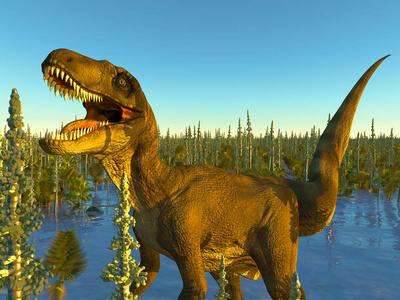 湿地蜥蜴速龙恐龙 3d 渲染照片