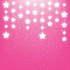 白色的星星在粉红色的背景上