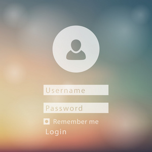 用户登录窗口概念模糊网格背景矢量插图
