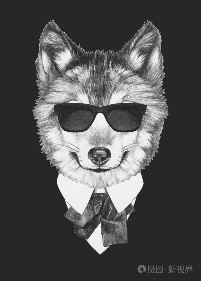 狼在西装的肖像