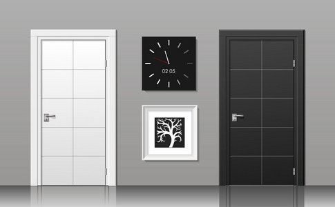 门黑色和白色照片