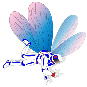 宇航员与蝴蝶翅膀矢量