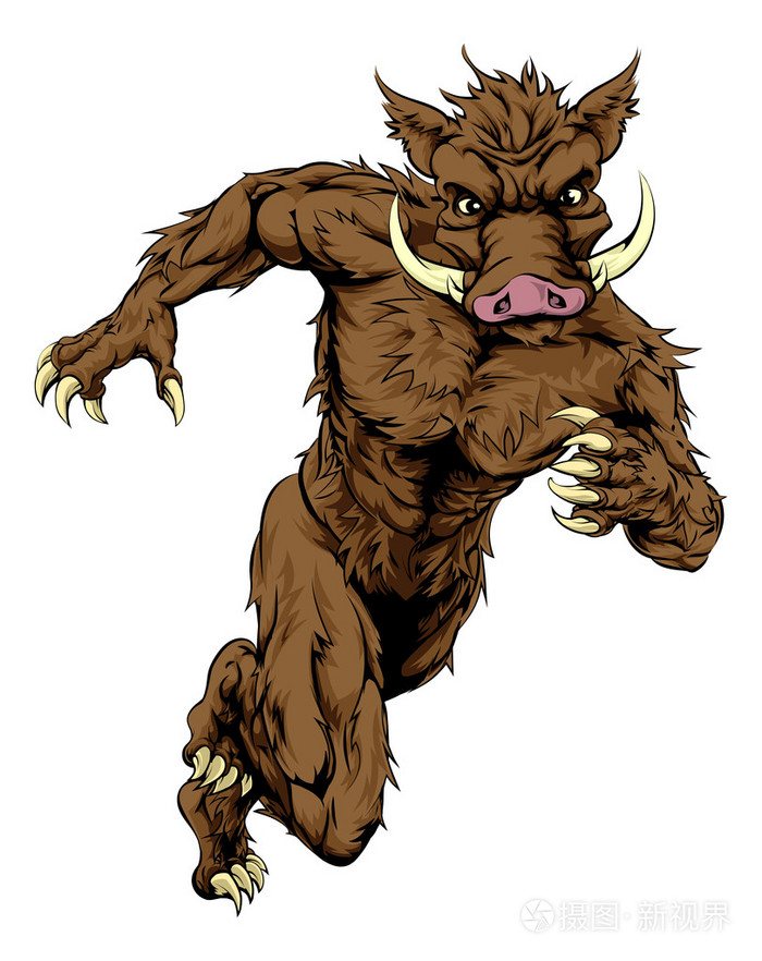 短跑的野猪体育吉祥物