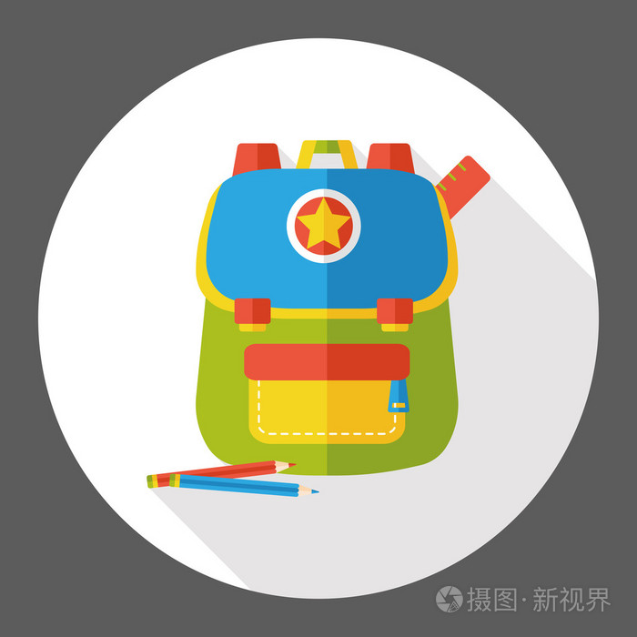 书包平面图标图标元素