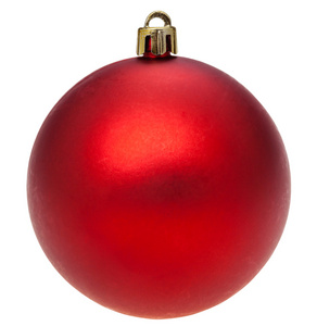 圣诞节深红球隔离白色